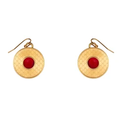 Halcyon Days Necklaces & Earrings*Salamander Cabochon Ruby & Gold Earrings