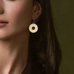 Halcyon Days Necklaces & Earrings*Salamander Cabochon Ruby & Gold Earrings