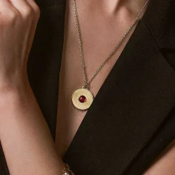 Halcyon Days Necklaces & Earrings*Salamander Cabochon Ruby & Gold Necklace