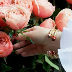 Halcyon Days Torque Bangles*Salamander Torque Rose Quartz & Gold Bangle |