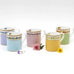 Halcyon Days Mugs*Shell Floral Primula Fine Bone China Mug |
