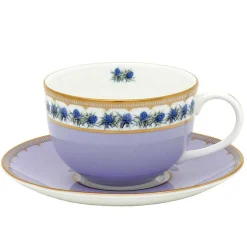 Halcyon Days Teaware*Shell Garden Floral Thistle Teacup & Saucer |