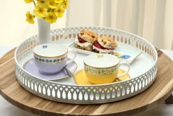 Halcyon Days Teaware*Shell Garden Floral Thistle Teacup & Saucer |