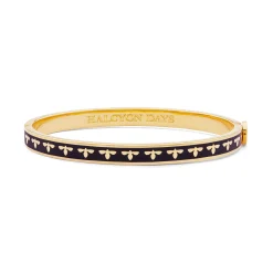 Halcyon Days Black*Skinny Bee Black & Gold Bangle |