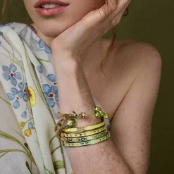 Halcyon Days Hinged Bangles*Skinny Bee Buttercup & Gold Bangle |