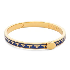 Halcyon Days Hinged Bangles*Skinny Bee Cobalt & Gold Bangle |