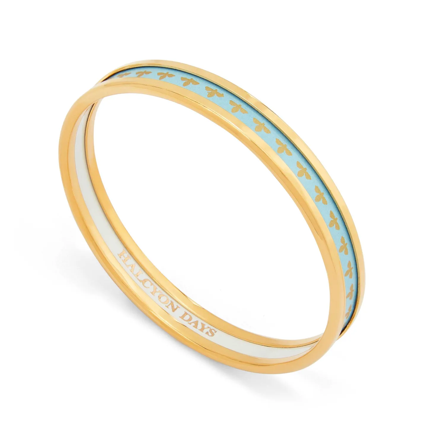 Halcyon Days Enamel Bangles*Skinny Bee Forget-Me-Not Enamel Bangle |