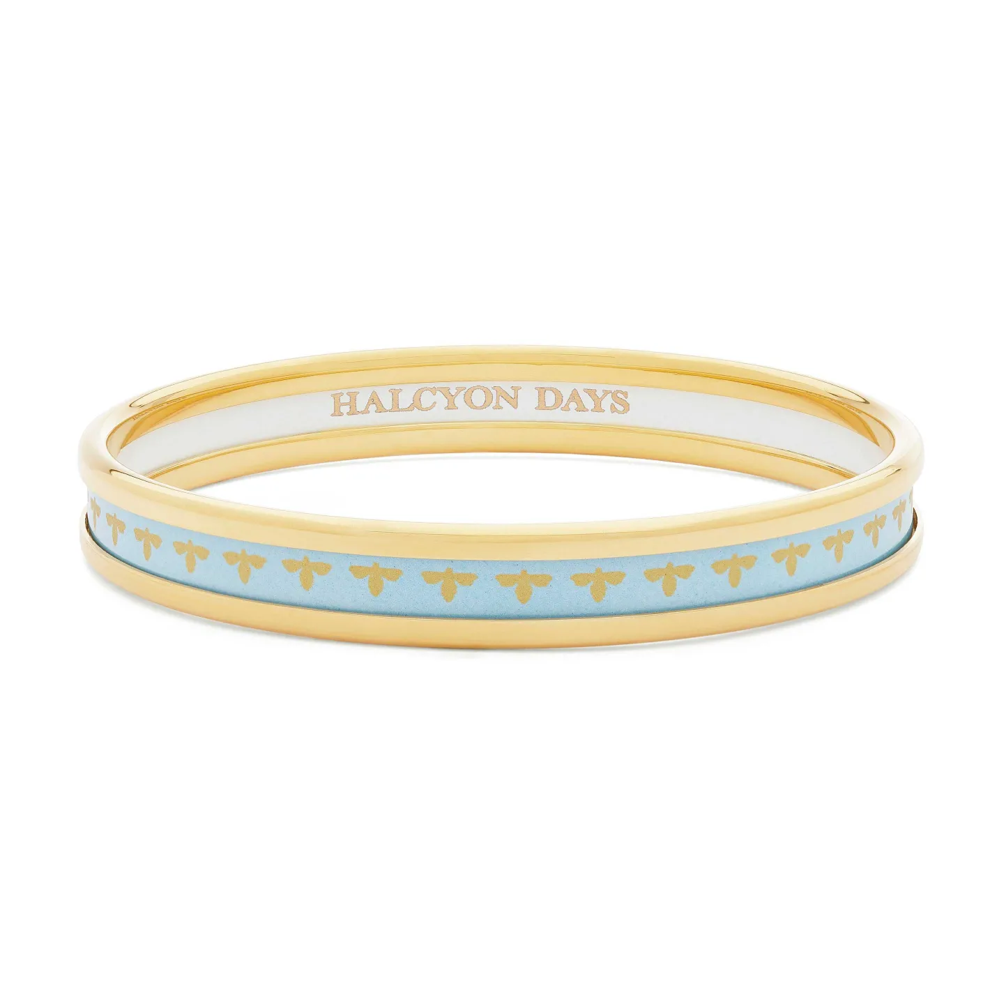 Halcyon Days Enamel Bangles*Skinny Bee Forget-Me-Not Enamel Bangle |