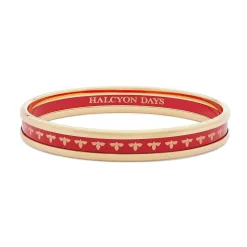 Halcyon Days Enamel Bangles*Skinny Bee Red & Gold Enamel Bangle |