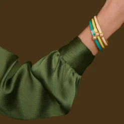 Halcyon Days Hinged Bangles*Skinny Cabochon Pearl Meadow & Gold Bangle