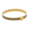 Halcyon Days Hinged Bangles*Skinny Chain Black & Gold Bangle |