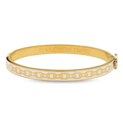Halcyon Days Hinged Bangles*Skinny Chain Cream & Gold Bangle |
