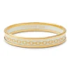 Halcyon Days Enamel Bangles*Skinny Chain Cream & Gold Enamel Bangle