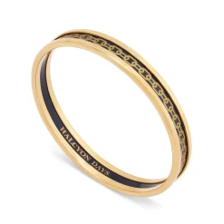 Halcyon Days Enamel Bangles*Skinny Chain Navy & Gold Enamel Bangle