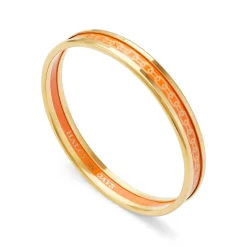 Halcyon Days Enamel Bangles*Skinny Chain Orange & Gold Enamel Bangle