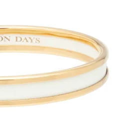 Halcyon Days Enamel Bangles*Skinny Cream & Gold Enamel Bangle |