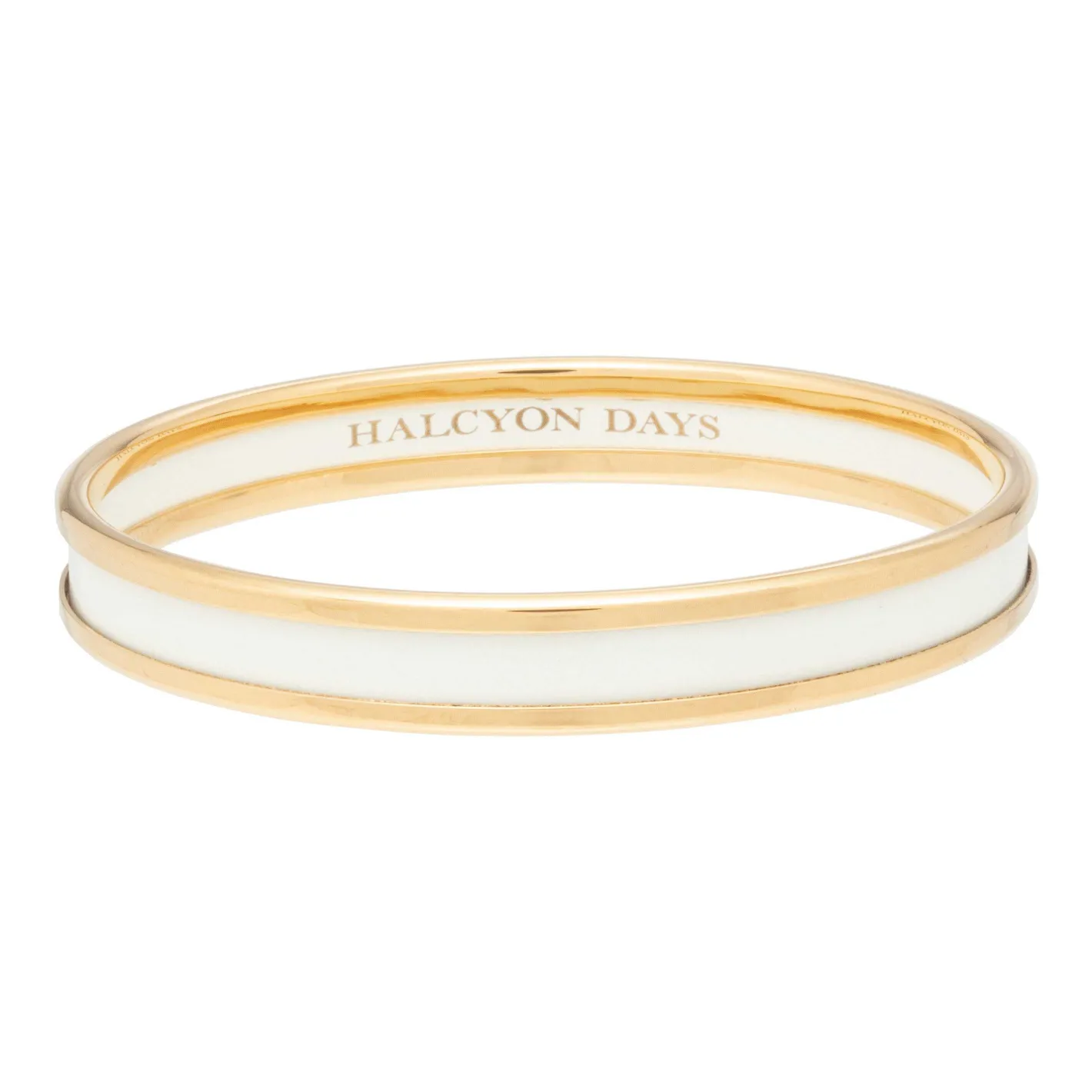 Halcyon Days Enamel Bangles*Skinny Cream & Gold Enamel Bangle |
