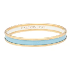 Halcyon Days Enamel Bangles*Skinny Forget-Me-Not & Gold Enamel Bangle |