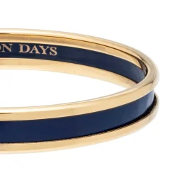 Halcyon Days Enamel Bangles*Skinny Navy & Gold Enamel Bangle |