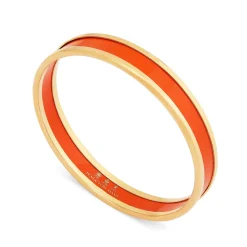 Halcyon Days Enamel Bangles*Skinny Orange & Gold Enamel Bangle |