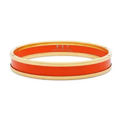 Halcyon Days Enamel Bangles*Skinny Orange & Gold Enamel Bangle |