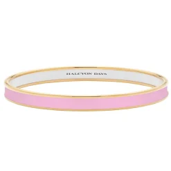 Halcyon Days Enamel Bangles*Skinny Pale Pink & Gold Enamel Bangle |