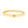 Halcyon Days Hinged Bangles*Skinny Pave Button Buttercup Gold Bangle |