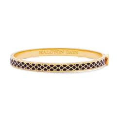 Halcyon Days Hinged Bangles*Skinny Salamander Black & Gold Bangle |