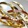 Halcyon Days Hinged Bangles*Skinny Salamander Red & Gold Bangle |