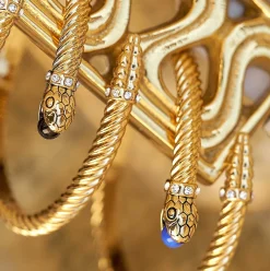 Halcyon Days Hinged Bangles*Snake Twist Cobalt & Gold Bangle |