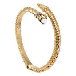 Halcyon Days Hinged Bangles*Snake Twist Cream & Gold Bangle |