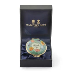 Halcyon Days Message & Occasions*Thank You Green Enamel Box |