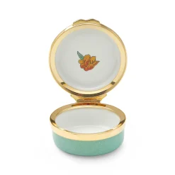 Halcyon Days Message & Occasions*Thank You Green Enamel Box |