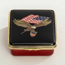 Halcyon Days Personalisation*The Star Spangled Banner Enamel Box - Personalised