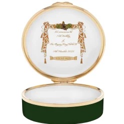 Halcyon Days Commemorative & Limited Editions*The 75Th Birthday Of His Majesty King Charles Iii Enamel Box