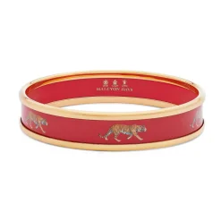 Halcyon Days Enamel Bangles*Tiger Enamel Bangle In Red & Gold |