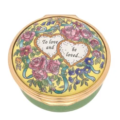 Halcyon Days Message & Occasions*To Love And Be Loved Enamel Box |