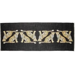 Halcyon Days Silk Scarves*Twin Leopard Black Wool Silk Scarf |