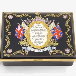 Halcyon Days Commemorative & Limited Editions*Vivat Regina Prestige Enamel Box Navy |
