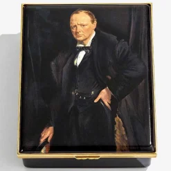 Halcyon Days Commemorative & Limited Editions*Winston Churchill Prestige English Enamel Box