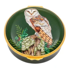 Halcyon Days Iconic Great Britain*Woodland Wildlife Owl Enamel Box