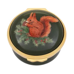 Halcyon Days Iconic Great Britain*Woodland Wildlife Red Squirrel Enamel Box